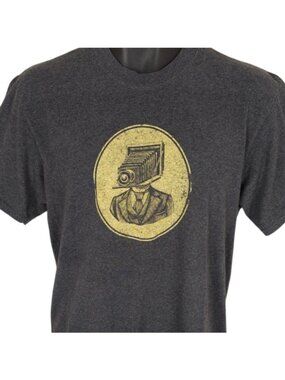View Camera Head T Shirt Mens Size Medium Gray Old Timey Retro Vintage